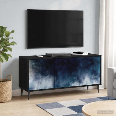 vidaXL TV skrinka RAALTE 102 x 33 x 51 cm Čierny dub Kompozitné drevo