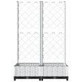 vidaXL Záhradný kvetináč s mriežkou biely 80x40x121,5 cm PP