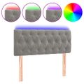 vidaXL Čelo postele s LED bledosivé 100x7x78/88 cm zamat