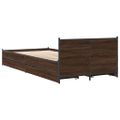 vidaXL Posteľný rám so zásuvkami hnedý dub 90x200 cm kompozitné drevo