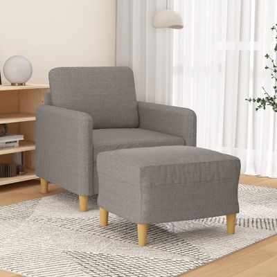 vidaXL Kreslo s podnožkou sivohnedé 60 cm látkové