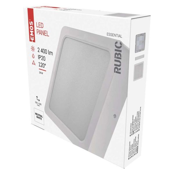 LED svietidlo 2v1 RUBIC, štvorcové, biele, 24W, neutrálna biela