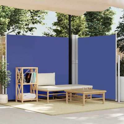 vidaXL Zaťahovacia bočná markíza na terasu 170x1200 cm, modrá