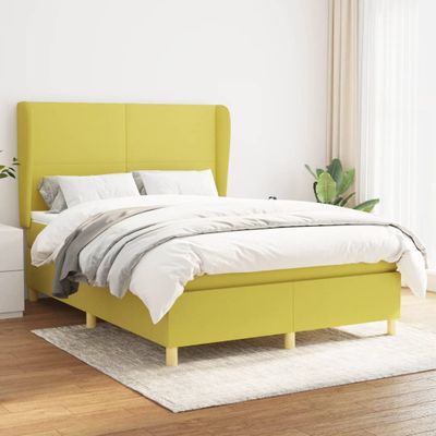 vidaXL Boxspring posteľ s matracom zelená 140x200 cm látka