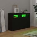 vidaXL Komoda s LED svetlami čierna 115,5x30x75 cm