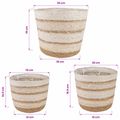 vidaXL 3 ks Prírodná, biela a béžová Ø26 x 19 cm 100% Morská tráva