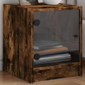 vidaXL Nočné skrinky so sklenenými dverami 2 ks dymový dub 35x37x42 cm