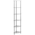 vidaXL Regál so 6 policami priehľadný 30x30x160 cm tvrdené sklo