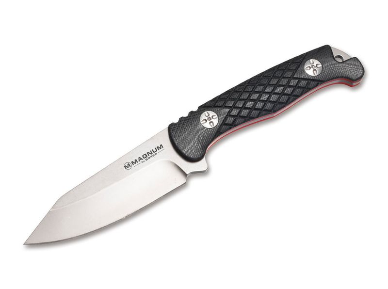 Magnum 02MB201 Life Knife bushcraft/EDC nôž 10 cm, šedá, čierno-červená, G10, puzdro Kydex
