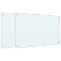 vidaXL Kuchynské zásteny 2 ks biele 80x50 cm tvrdené sklo