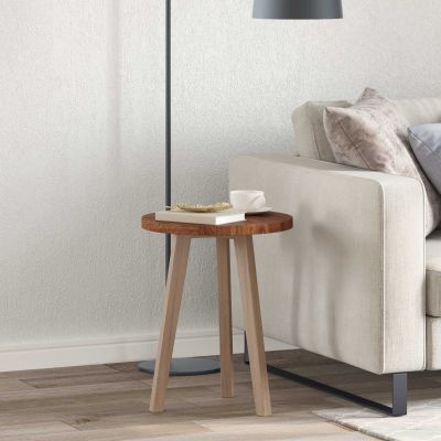 vidaXL Vrchná doska Svetlohnedá Ø 40 x 2,5 cm Masívne dubové drevo