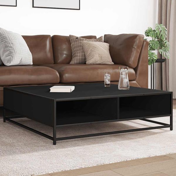 vidaXL Konferenčný stolík čierny 100x100x30 cm kompozitné drevo a kov