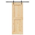 vidaXL Posuvné dvere NARVIK Prírodná a čierna 80 x 210 cm (152,5 cm)