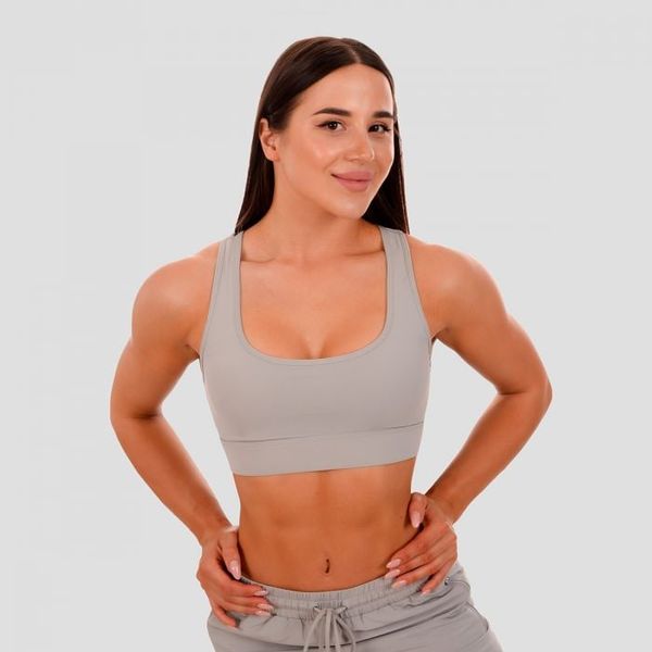 Športová podprsenka Mesh Panel grey - GymBeam, veľkosť L, veľkosť oblečenia L