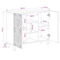 vidaXL Servírovacia skriňa Biela 90 x 33,5 x 75 cm Masívne mango drevo