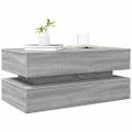 Konferenčný stolík vidaXL s LED svetlami sivý sonoma 90x50x40 cm