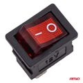 Preklápač kolískový s červeným podsvietením 20A 12/24V AMiO-04440