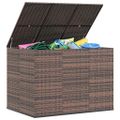 vidaXL Záhradný box na vankúše z polyratanu 145x100x103 cm hnedý