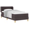 vidaXL Posteľ s pružinovým rámom Tmavohnedá 90 x 200 cm látka