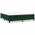 vidaXL Posteľný rám s boxspringom tmavozelený 160x200 cm zamat