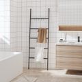 vidaXL Rebrík na uteráky s 5 úrovňami, čierny 58x175 cm, železný