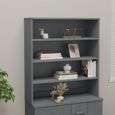 vidaXL Nadstavec na komodu HAMAR, tmavosivý 90x30x100 cm, borovica