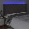 vidaXL Čelo postele s LED sivohnedé 183x16x118/128 cm látka