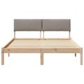 vidaXL Rám postele Hnedá a taupe 140 x 190 cm Borovicový masív
