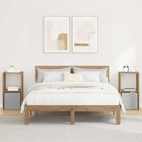 vidaXL Nočný stolík so zásuvkou 2 pcs Remeselný dub 35 x 32 x 68,5 cm