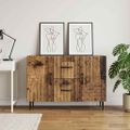 vidaXL Servírovacia skriňa so zásuvkou Staré drevo 89 x 34,5 x 60 cm