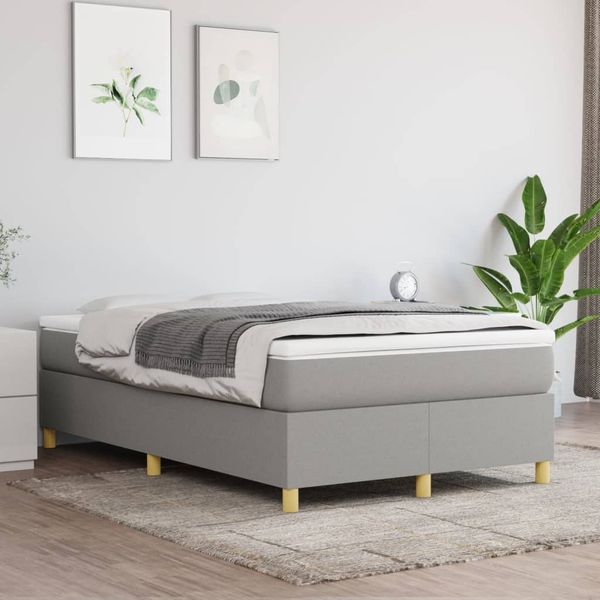 vidaXL Boxspring posteľ s matracom bledosivá 120x200 cm látka