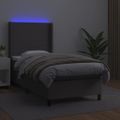 vidaXL Boxspring posteľ s matracom a LED sivá 80x200 cm umelá koža