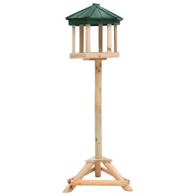 vidaXL Stojace krmítko pre vtáky jedľové drevo 33x110 cm