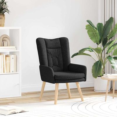 vidaXL kreslo Čierna 63 x 67 x 94 cm Tkanina a preglejka