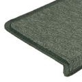 vidaXL Schodové rohože 15 ks 65x21x4 cm tmavozelené s obdĺžnikovým okrajom