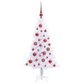 vidaXL Umelý vianočný stromček s 150 LED-i Biela 120 cm PVC a oceľ