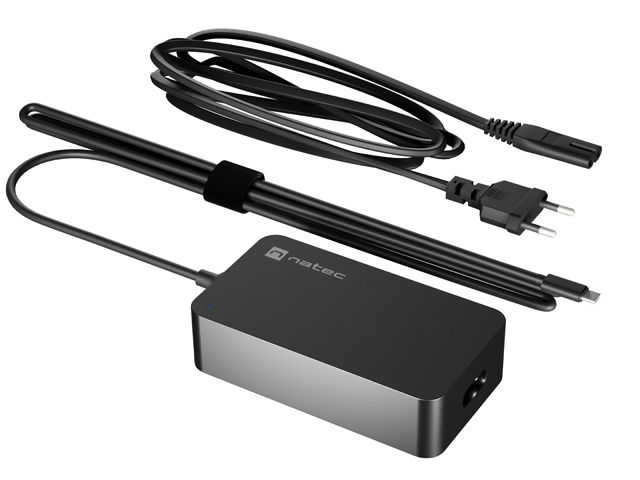 Nabíjačka Natec GRAYLING GAN USB-C 65W pre notebooky, tablety, smartfóny
