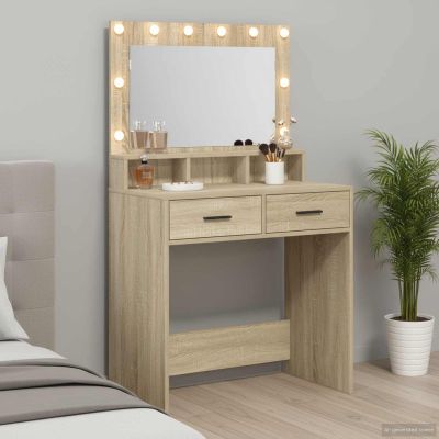 vidaXL Toaletný stolík Sonoma dub 79 x 41 x 135 cm Kompozitné drevo