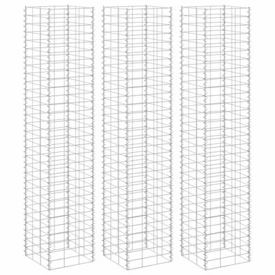 vidaXL Gabiónové vyvýšené záhony 3 ks 30x30x150 cm, železo