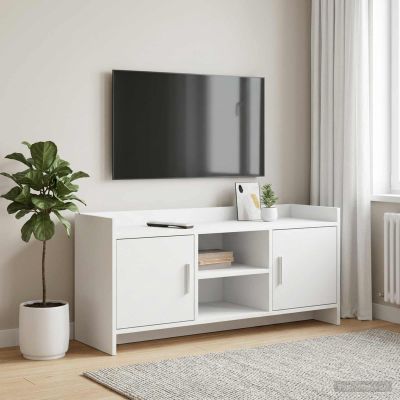 vidaXL TV skrinka 102 x 33 x 47 cm Biela Kompozitné drevo