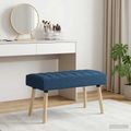 vidaXL Pruhovo prešitá lavica Modrá 80 x 40 x 46 cm Látka