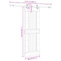 vidaXL Posuvné dvere NARVIK Prírodná a čierna 80 x 210 cm (213,5 cm)