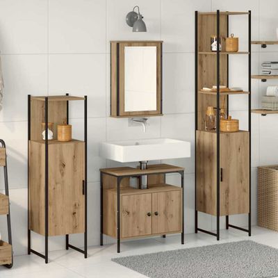 vidaXL Sada kúpeľňového nábytku 4 pcs dub artisan Kompozitné drevo