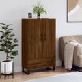 vidaXL Vysoká skrinka hnedá dub 69,5x31x115 cm kompozitné drevo