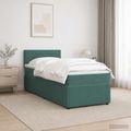 vidaXL Posteľ boxspring s matracom Tmavozelená 90 x 200 cm Zamat