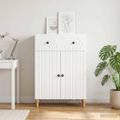 vidaXL Servírovacia skriňa Biela 66 x 34,5 x 90 cm Kompozitné drevo