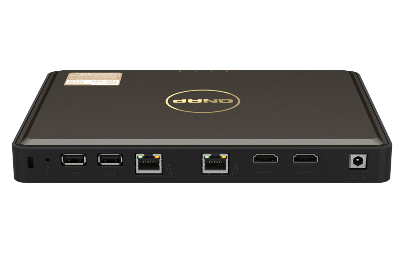 QNAP TBS-464-8G (4core 2,9GHz, 8GB RAM DDR4, 4x M.2 NVMe slot, 2x 2,5GbE, 5x USB, 2x HDMI 2.0 4K) NASbook, Intel Celeron N5105, 8 GB DDR4, 4× M.2 NVMe, 2× 2,5GbE, 2× HDMI 2.0 4K, USB 3.2, set-top design
