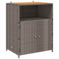 vidaXL Skrinkový Sivá 70 x 50 x 87 cm Polyester a Roly Rattan