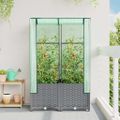 vidaXL Záhon s krytom na skleník ratanový vzhľad 80x40x138 cm