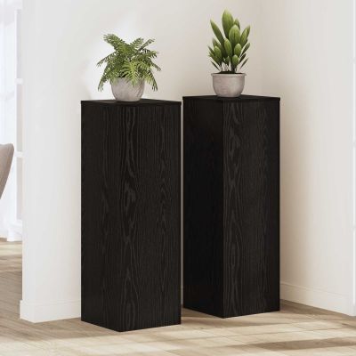 vidaXL Stojan na rastliny 2 pcs Čierny dub 33 x 33 x 100 cm